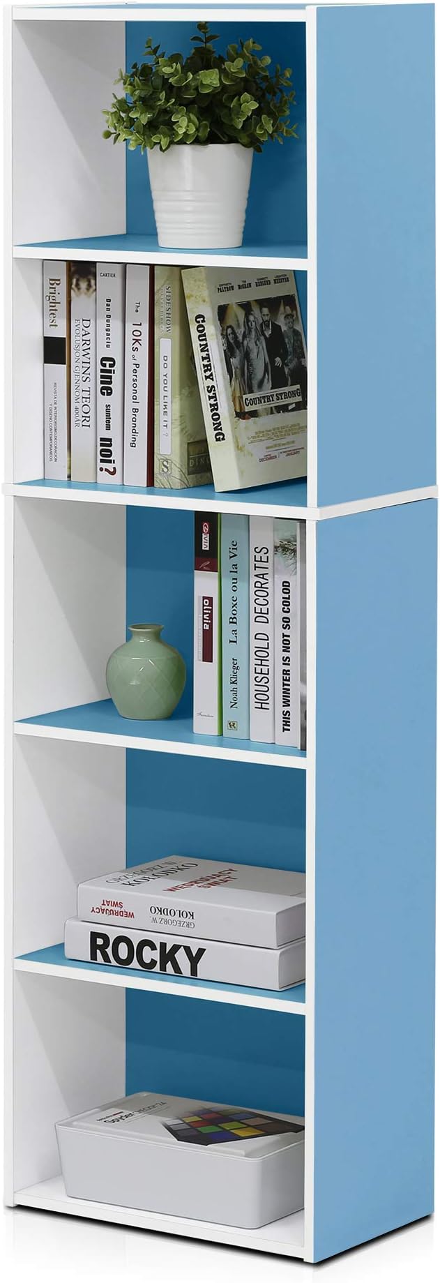 Furinno LUDER Book Shelf, 5-Tier Bookshelf, Bookcase by Furinno-FitsYourSpaceFitsYourBudget