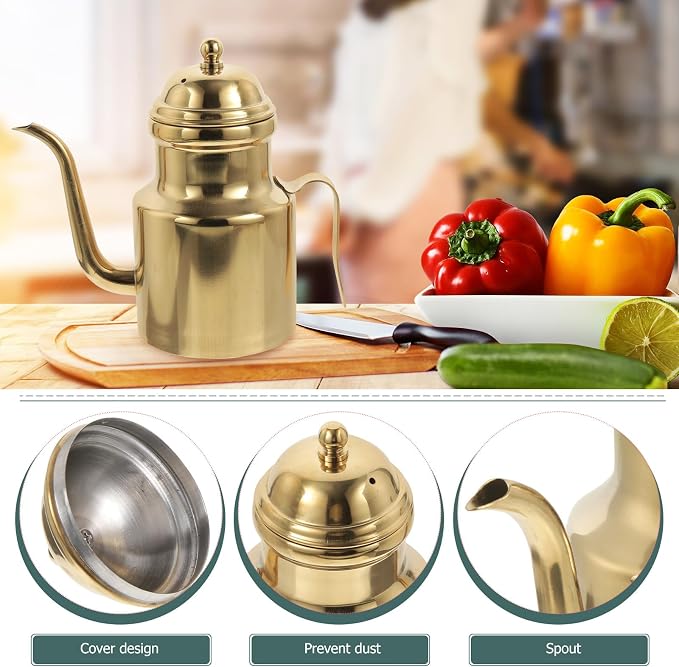 Cabilock Oil Dispenser Vinegar Dispenser Bottle Stainless Steel Oil Can - Image 5
