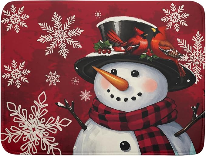 Christmas Snowman Dish Drying Mat by Aytipun