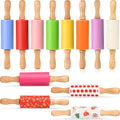 Mini Silicone Rolling Pin for Kids, Non-stick Surface Wood Handle, 9 Inch 12 by Honglida