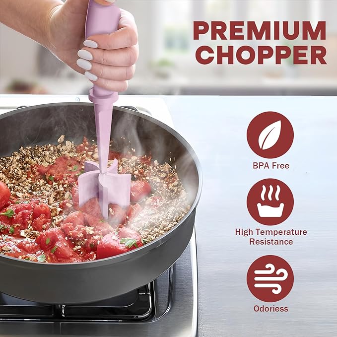 2 Pcs Meat Chopper, Hamburger Grinder, Premium Heat Resistant Smasher - Image 5
