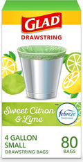 Glad Small Trash Bags 4 Gallon, Febreze Sweet Citron & Lime Garbage Bags by GladTrashFoodStorage