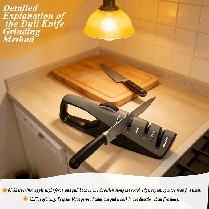Kitchen Knife Sharpener, 5 Adjustable Sharpening Angles - Image 4