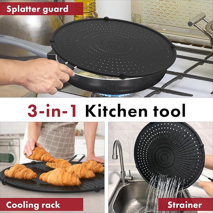 INYOU Silicone Splatter Screen for Frying Pan Suitable for 13” Pans - Image 3