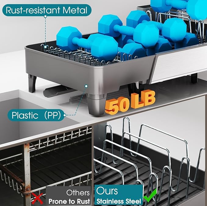 Large Expandable Dish Drying Rack, Dish Racks - Image 7