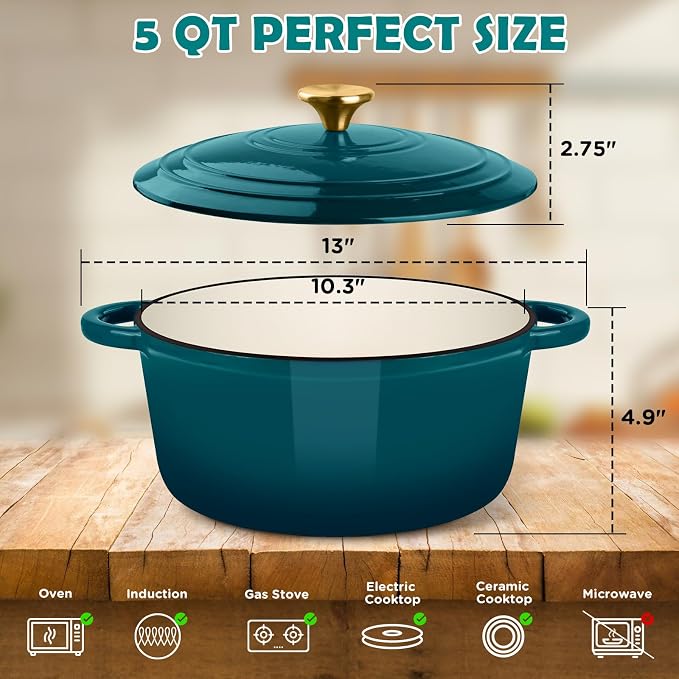 Enameled Cast Iron Dutch Oven Pot - Image 3