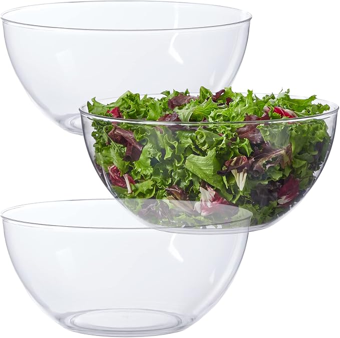 US Acrylic Vista Clear Plastic Salad and Serving 10-inch Bowls | set of 3 | by USAcrylic