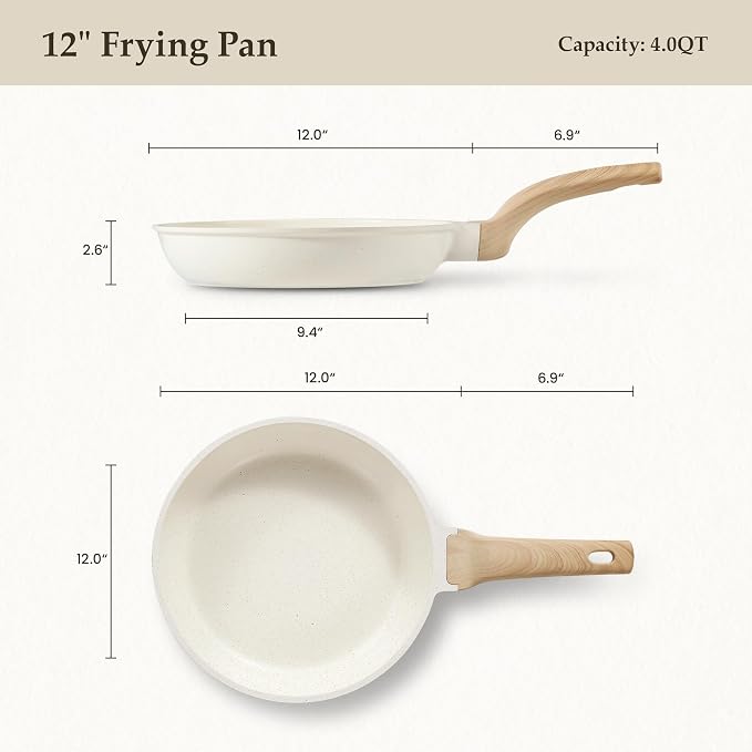 CAROTE Non Stick Frying Pan Skillet, Omelet Pan, Healthy Non Toxic Granite Chef - Image 2