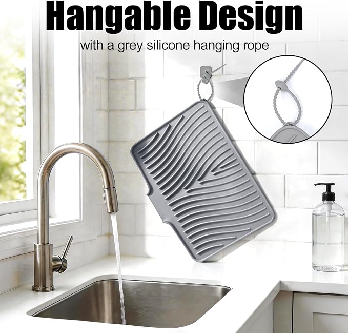 TIKNIK Silicone Dish Drying Mat, Stone Drying Mat - Image 5