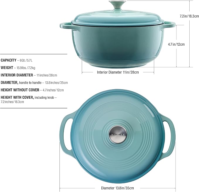 Mercer Culinary Enameled Cast Iron Round Dutch Oven, 6 qt. - Image 5