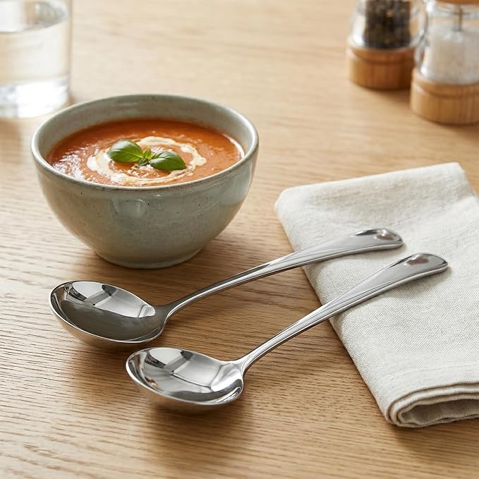 JJUNW 2 Pcs Small Silver 7.9 Inch Gravy Soup Ladle, Stainless Steel Sauce Ladle - Image 4