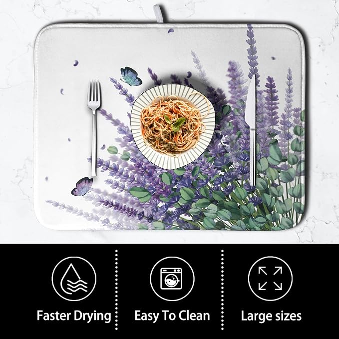 Purple Lavender Dish Drying Mat - Image 4