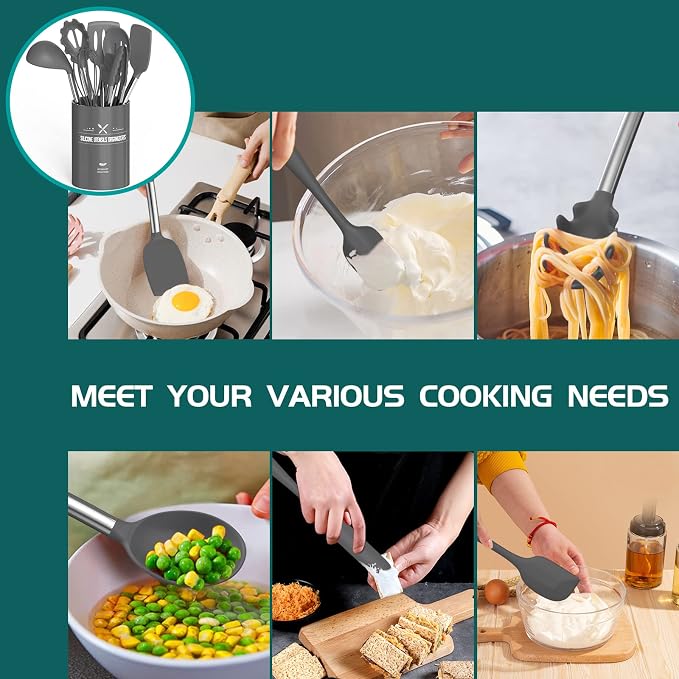 Stainless Steel Kitchen Cooking Utensil Set, Umite Chef 15 pcs Cooking Utensils - Image 5