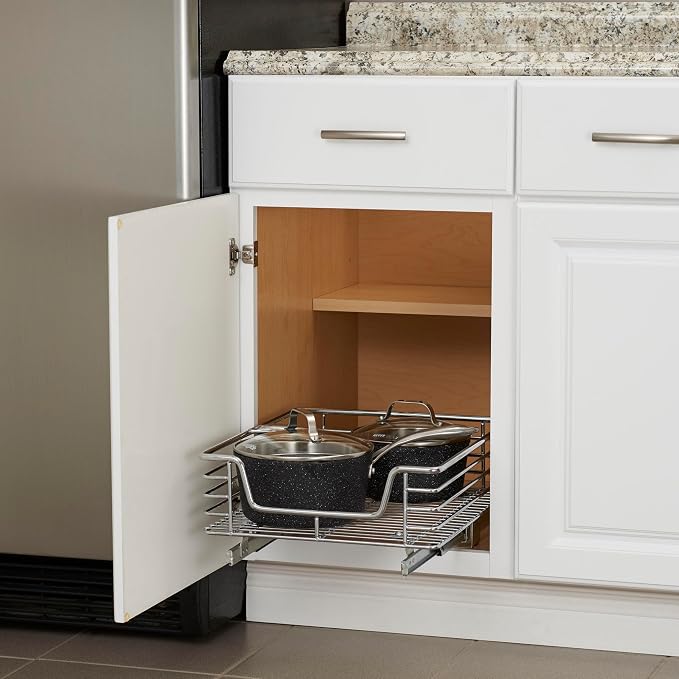 Household Essentials Glidez Chrome-Plated Steel 1-Tier Sliding Under Sink - Image 2
