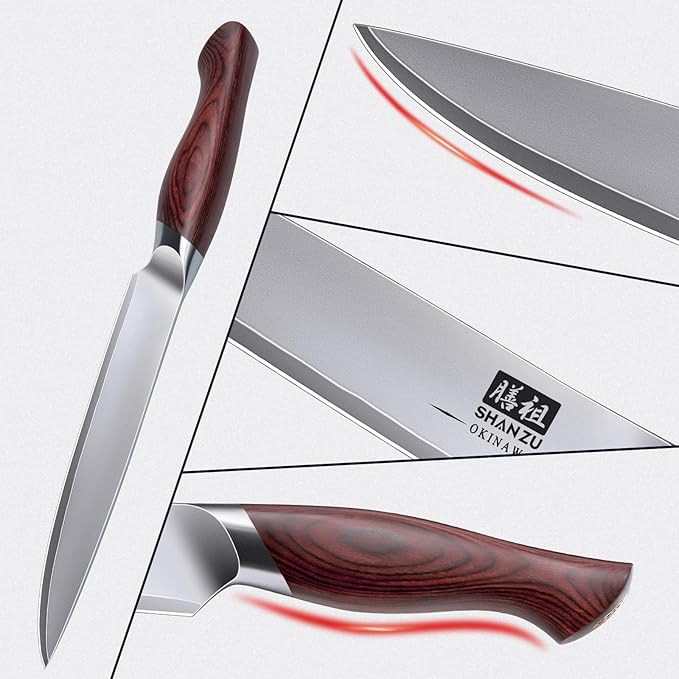 SHAN ZU 6 Inch Chef Knife, Japanese 10Cr15MoV High Carbon Stainless Steel - Image 8