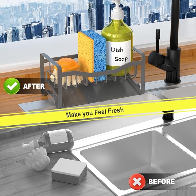 Maifan Stainless Steel Kitchen Sink Caddy Organizer - Image 6