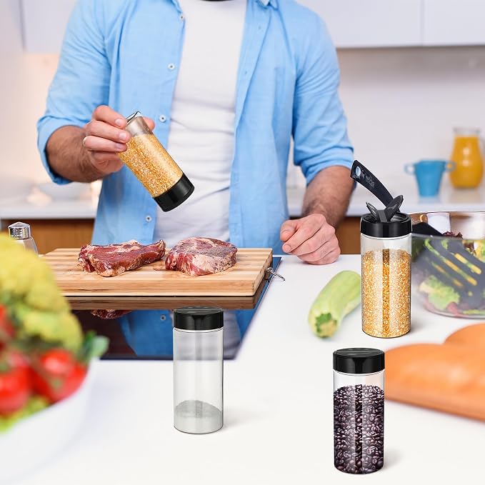Zhehao 24 Pieces Plastic Spice Containers Plastic Spice Bottles Clear Reusable - Image 5