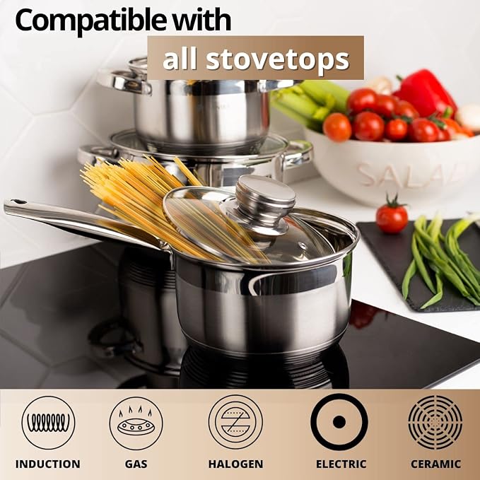 Daniks Standard 7 Quart Stainless Steel Stock Pot - Image 5