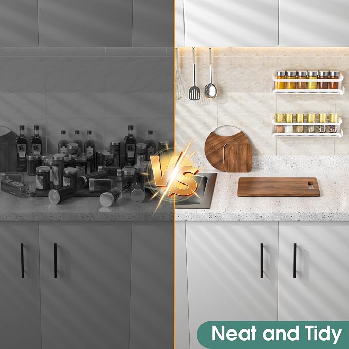LUCYCAZ 2 Pack Wall Mounted Spice Rack - Image 7