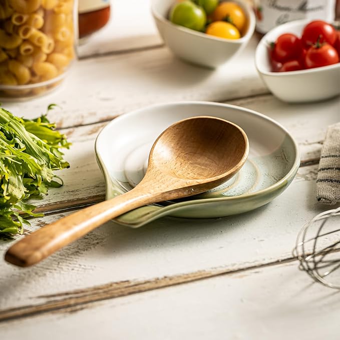 Ceramic Spoon Rest for Kitchen Counter & Stove, Large Spoon Holder for Cooking - Image 3