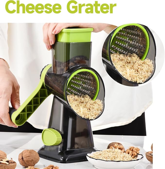 Rotary Cheese Grater with Handle Kitchen Shredder Slicer Grater Slicer Ice - Image 7