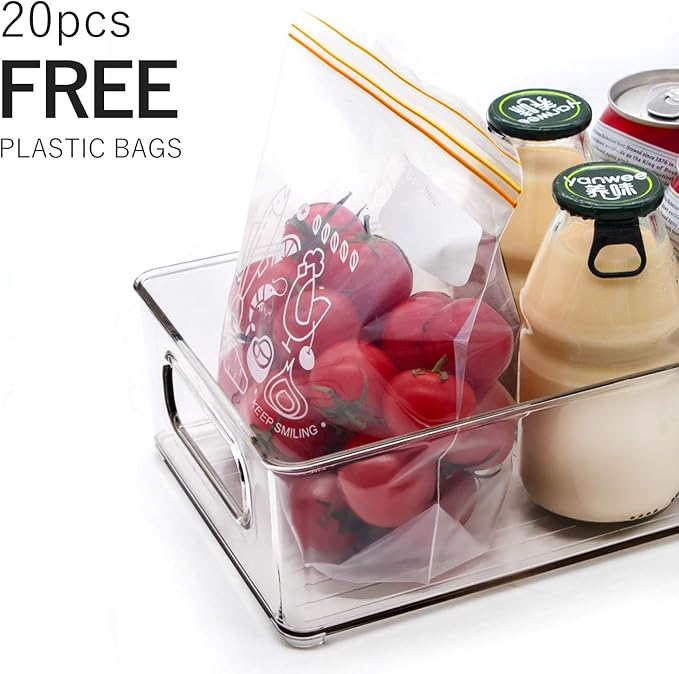 Stackable Refrigerator Organizer Bins, 6 Pack Clear Kitchen Organizer Container - Image 7
