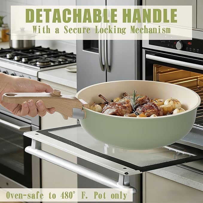 Umite Chef Non Stick Pots and Pans Set, Nonstick Healthy Induction Cookware - Image 6
