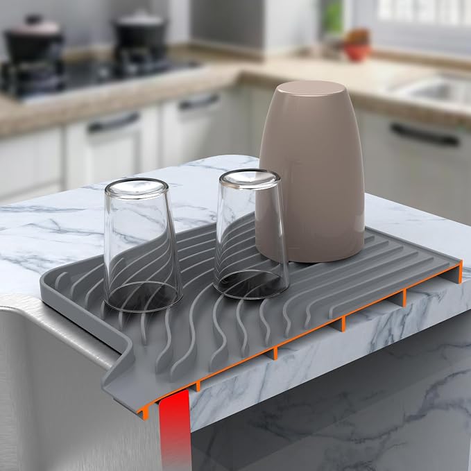 Silicone Dish Drying Mat for Kitchen Counter, Dish Drying Rack Matt - Image 2