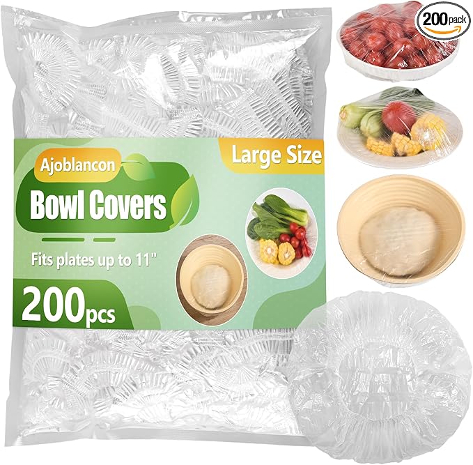 200pcs Bowl Covers Bread Proofing Reusable Large Shower Caps by Ajoblancon