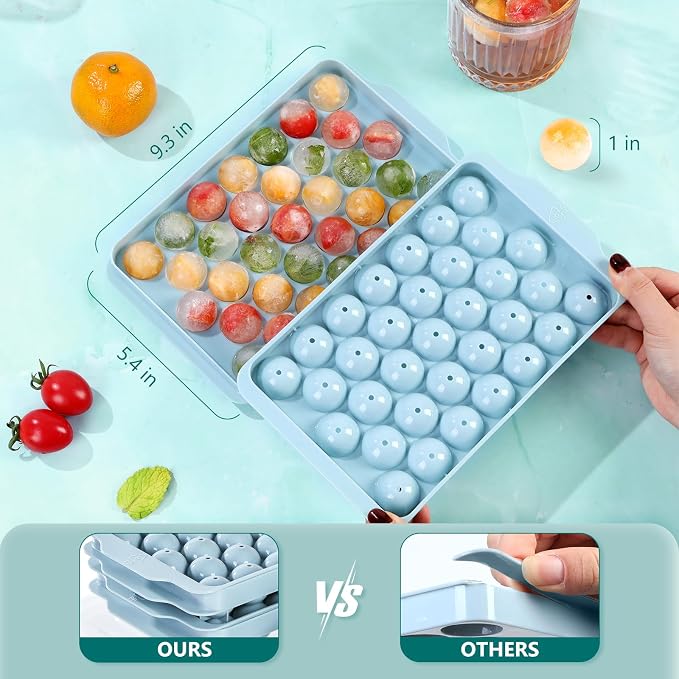 Optish Ice Cube Tray with Lid and Bin, 3 Pack Ice Trays - Image 2