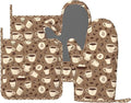 Oven Mitts and Pot Holders Set, Coffee Pattern Bean Silicone Kitchen by DADABULIU