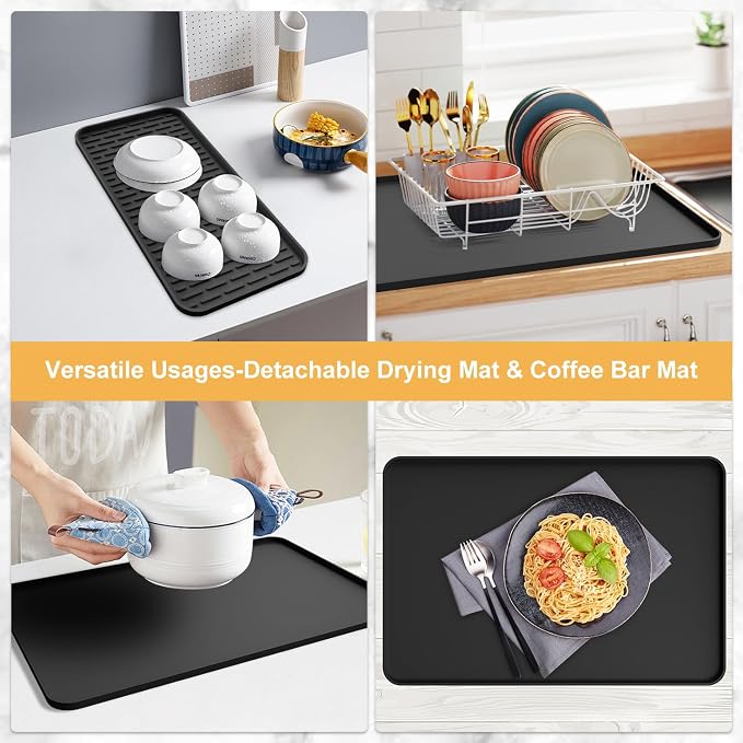 Silicone Coffee Mat, Coffee Bar Accessories Fit Under Coffee Maker Coffee - Image 8