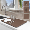 Dish Drying Mat for Kitchen Counter, Hide Stain Anti Absorbent for Kitchen by Etomiel