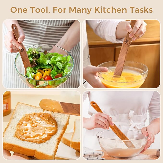 2 Pack Spurtle for Sourdough Starter, Danish Dough Whisk and Jar Spatula - Image 7