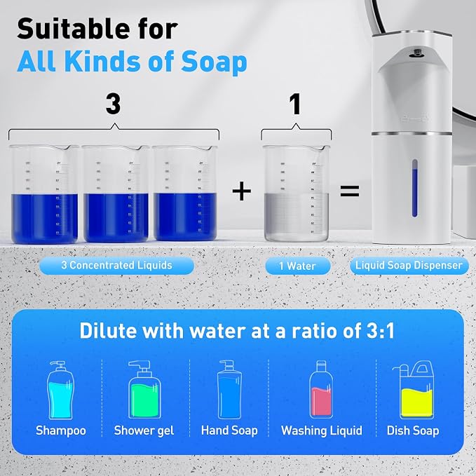 Fantictas Automatic Soap Dispenser, Touchless Hand Wall Mount Rechargeable 3 - Image 8