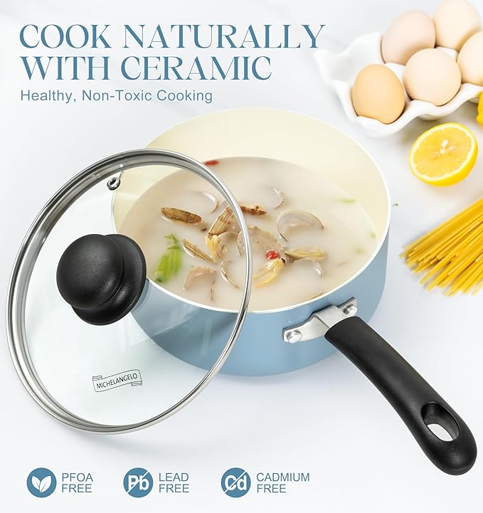 MICHELANGELO Nonstick Sauce Pan - Image 3
