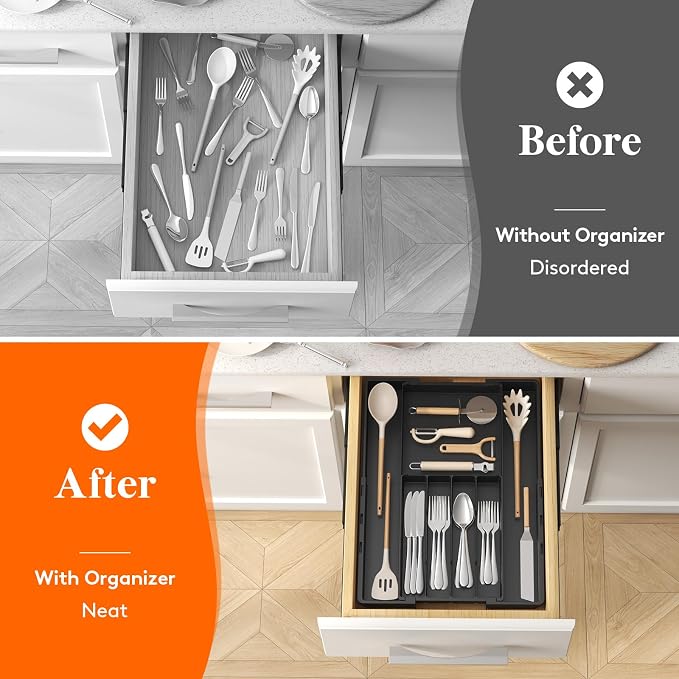 Lifewit Silverware Drawer Organizer, Expandable Utensil Tray - Image 8