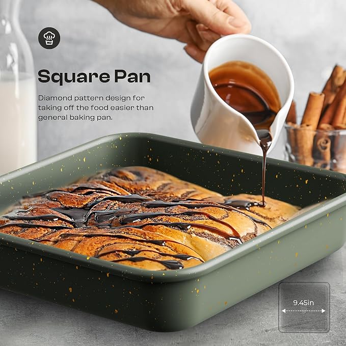 8-Piece Nonstick Bakeware Set, Stackable Oven Pan Set Includes Baking Sheet - Image 2