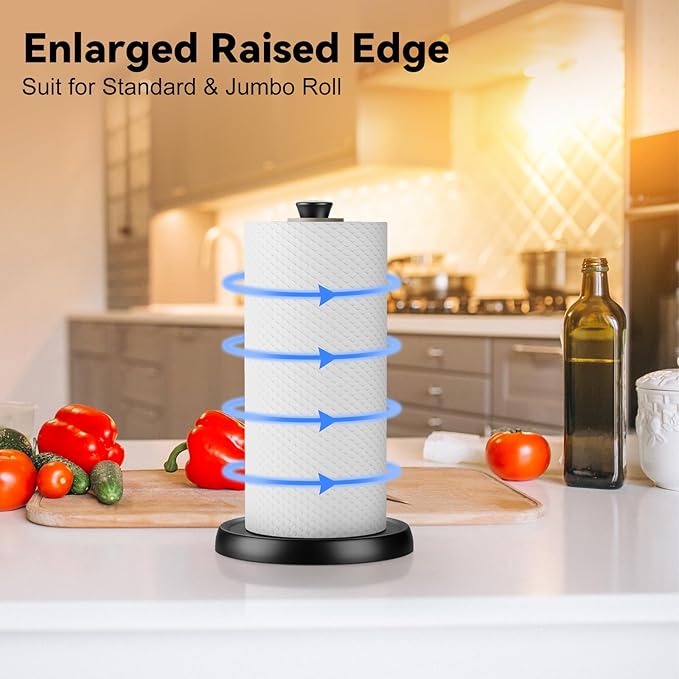 Countertop Paper Towel Holder, Premium Stainless Steel Kitchen Roll Holder - Image 2