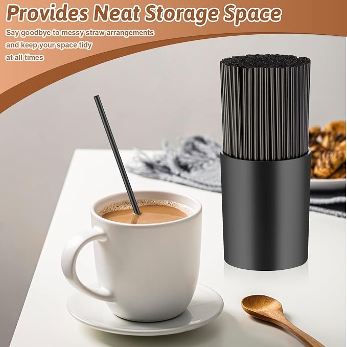 200 Pcs Black Coffee Stirrer Sticks and Holder Set 7 Inch Plastic Coffee Stir - Image 5