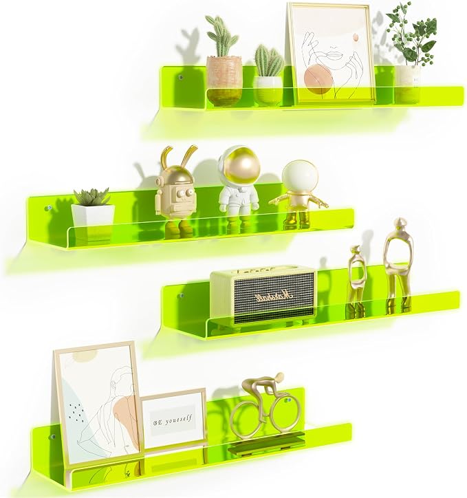 upsimples Acrylic Shelves for Wall Decor, Nail Polish, Wall Organizer for by upsimples