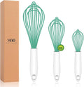 OYV Teal Silicone Whisk, Sealed Waterproof Design Set of 3, Professional by OYV