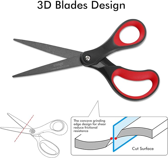 LIVINGO 2 Pack 8" Titanium Non-Stick Scissors, Professional Stainless Steel - Image 5