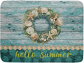 Hello Summer Dish Drying Mat for Kitchen Counter, Sea Shell Starfish Coastal by Anyako