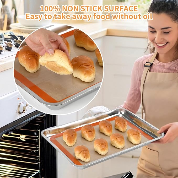 Luckyiren 2-Pack Silicone Baking Mats – Non-Stick Reusable BPA-Free Oven Liners - Image 4