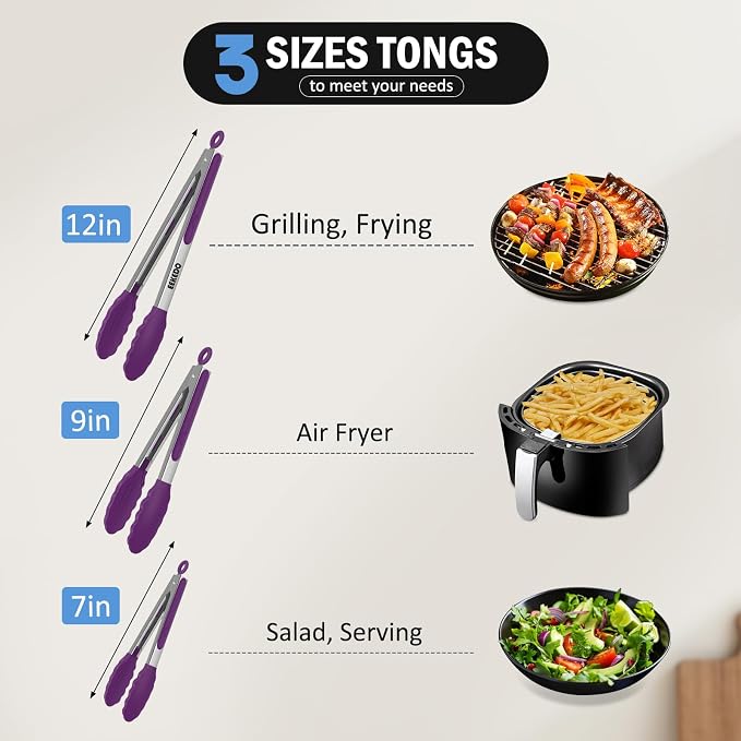Kitchen Tongs, Stainless Steel Cooking Tongs - Image 2
