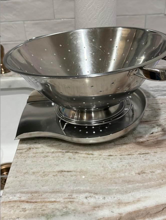 Palksky Colander and Strainer Self Drainer Base Plate Stainless Steel - Image 2