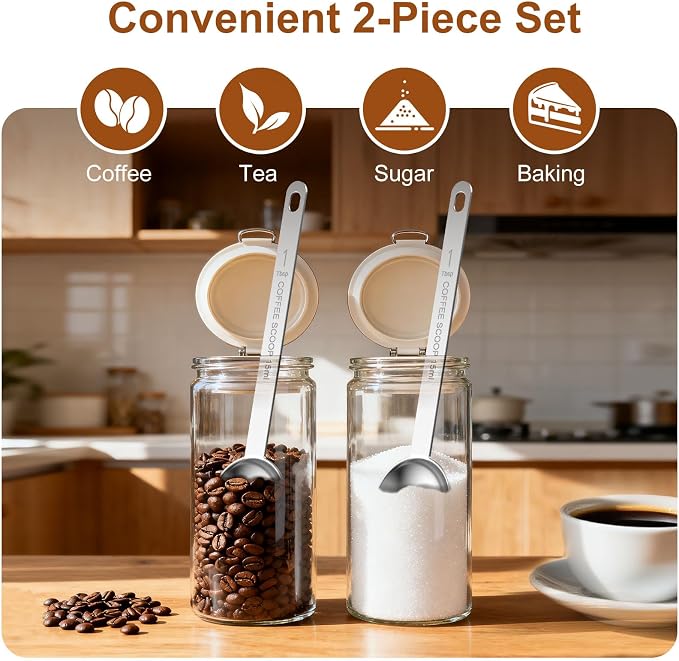 2PCS Coffee Scoop Spoons, 15ML Stainless Steel Measuring Spoons - Image 6