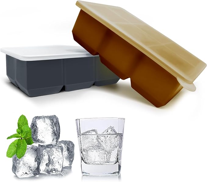 Silicone Ice Cube Trays with Lids, Large Square Ice Cube Molds - Image 2