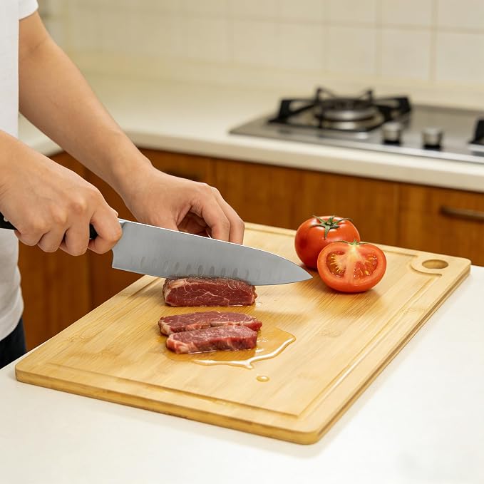 Utoplike Bamboo Cutting Board 16 x 12 inch, Wood Chopping Board - Image 2